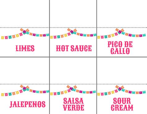 Walking Taco Bar Printable Sign Walking Taco Bar Food Labels | Etsy