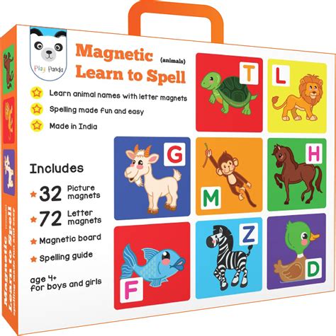 Play Panda Magnetic Learn to Spell : Animals with 32 Picture Magnets ...