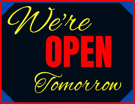Re opening hd transparent yes we re open tomorrow wall sign png we re ...