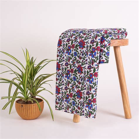 Buy Handmade Floral Hand Block Printed Cotton Fabric Online – Dmaasa