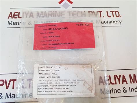 Merlin gerin 673355 closing relay – Aeliya Marine