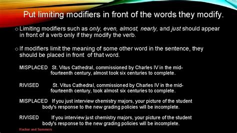Image result for Limiting Modifiers List