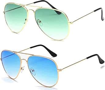 Buy ARZONAI Metal Aviator Sunglasses Pack of 2 (Medium) at Amazon.in