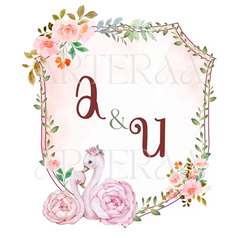 QU Wedding Logo PNG | Couple Initials Monogram | Q & U Wedding Emblem ...
