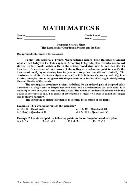 Rectangular Coordinate System Worksheet 的图像结果