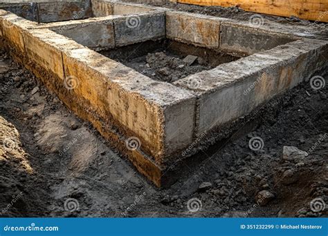 Setting Concrete Foundation Blocks, Forming the Perimeter of a New ...