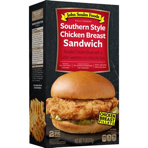 John Soules Foods, Fresh Southern Style Chicken Breast Sandwich, 2 Pack