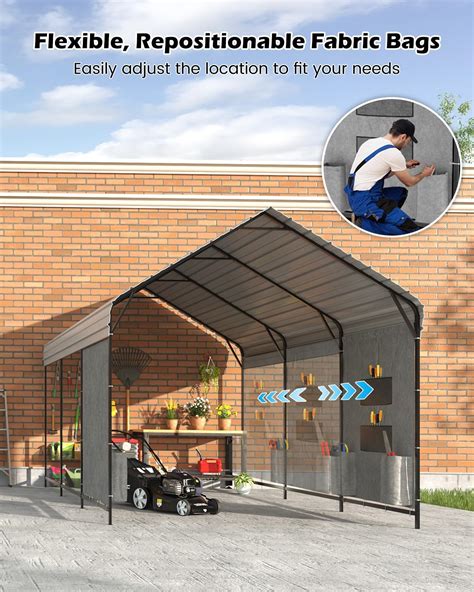 SundaleOutdoor 10'x15'x10' Heavy Duty Metal Carport, Steel Carports ...