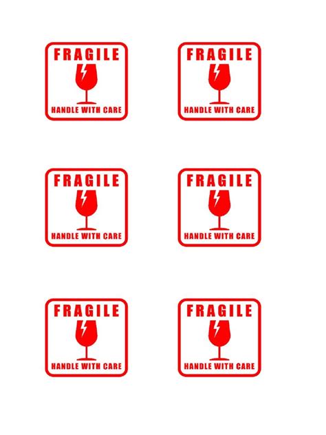 Image result for Fragile Sticker Printable Free
