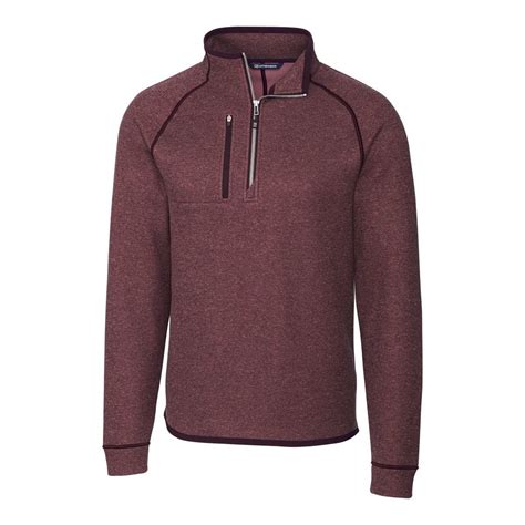 Cutter buck mainsail sweater-knit mens half zip pullover jacket ...