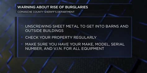 Comanche County Sheriff’s Department warning about rise in burglaries