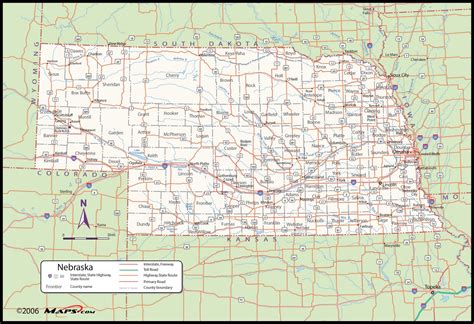 Printable Map Of Nebraska