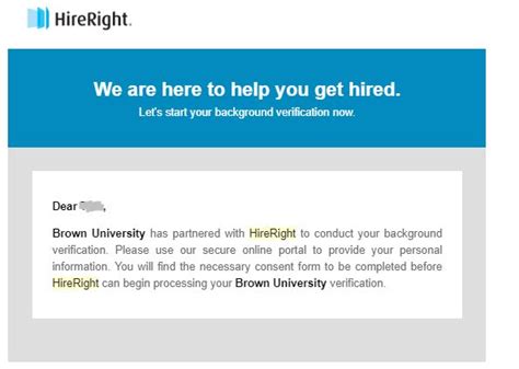 HireRight: A Brown partner who conducts background verifications | OIT ...