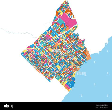 Mississauga Ontario Map Mississauga, Ontario, Canada Blue And Orange