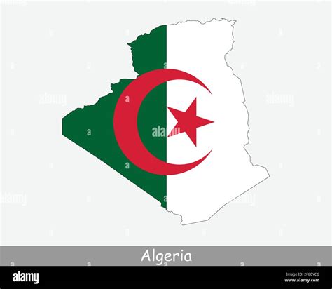 Map Of Algeria With Flag