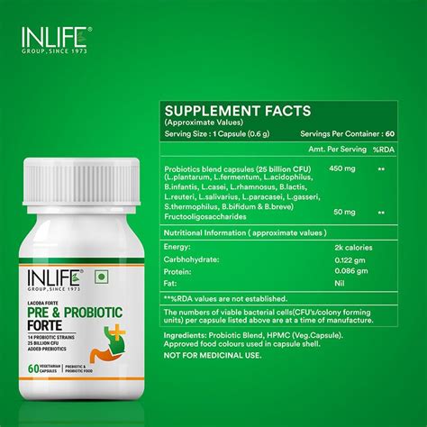 Inlife Prebiotic & Probiotics Forte | Veg. Capsules