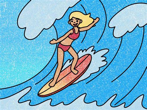 How to Draw a Surfer Girl - HelloArtsy
