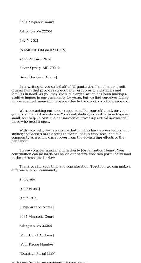 2 Examples of Solicitation Letter Sample For Financial Support