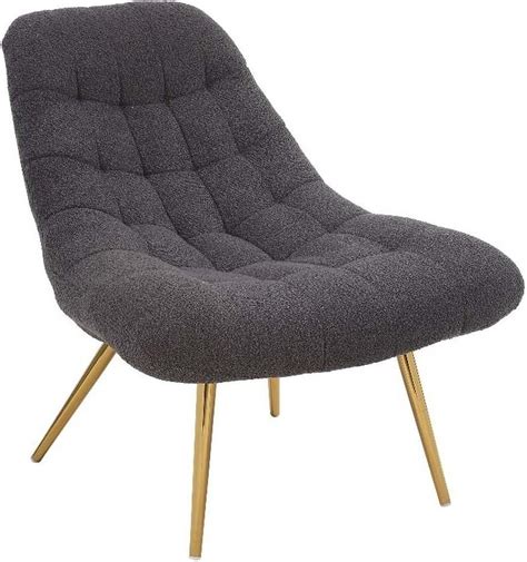 Aubrey Grey Boucle Lounge Chair by Ashcroft Furniture | 1StopBedrooms