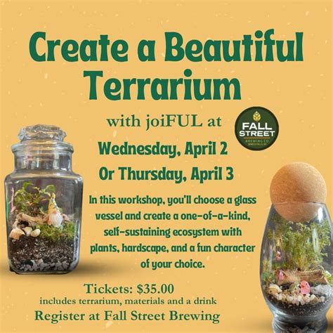 Terrarium Class - Thursday, April 3, 95 Fall Street, Seneca Falls, NY ...