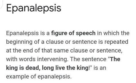 "The king is dead, long live the king" which type of figure of speech ...