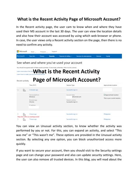 Image result for Hotmail Recent Activity