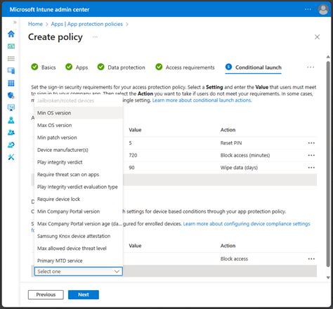Image result for App Protection Policy Conditional Launch