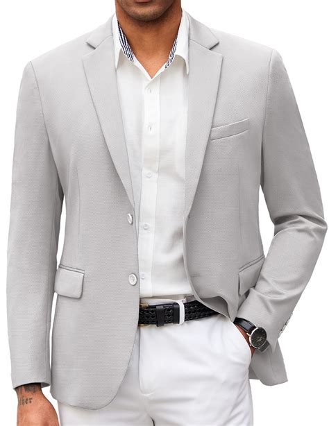 COOFANDY Mens Knit Blazer Slim Fit Business Suit Jackets 2 Button ...