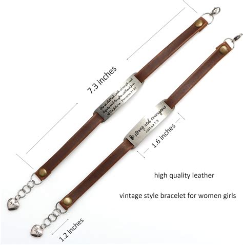 Buy Yiyang Christian Gifts Leather Bracelet for Women Teens ...