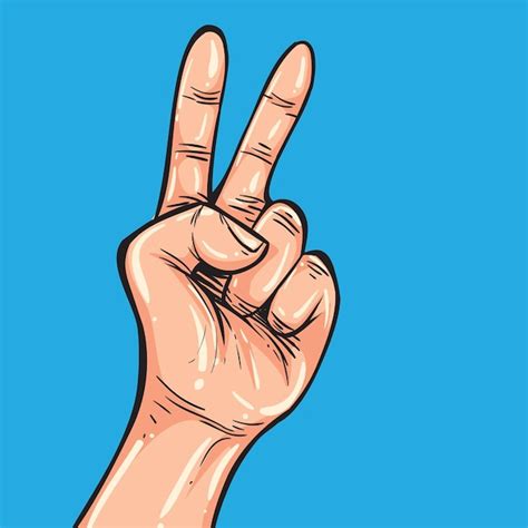 Image result for Cartoon Hand Number Two