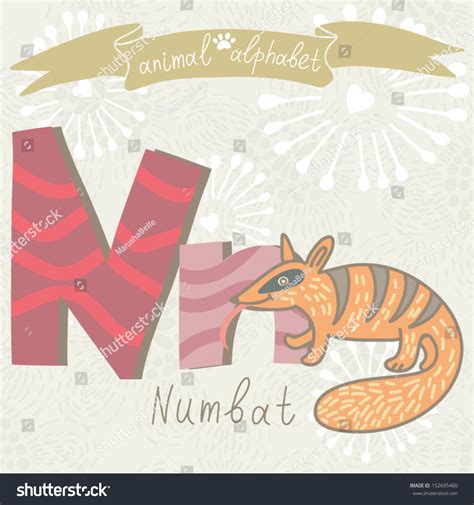 Cute Vector Animal Alphabet Letter N Stock Vector (Royalty Free ...