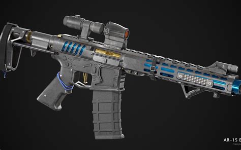 Download wallpaper rendering, weapons, rifle, weapon, render, custom ...