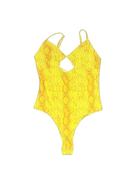 Tiger Mist Solid Yellow One Piece Swimsuit Size M - 68% off | thredUP