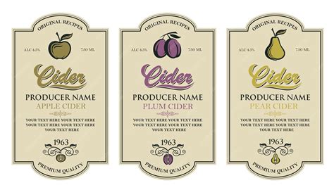 Cider labels set | Premium Vector