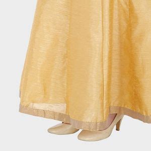 Buy DAMEN MODE Women Golden Solid Modern Silk Skirt with Border Free ...