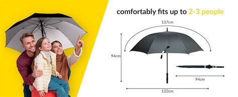 Destinio Auto Open 54 inch Big Umbrella for Rain with UV protection ...
