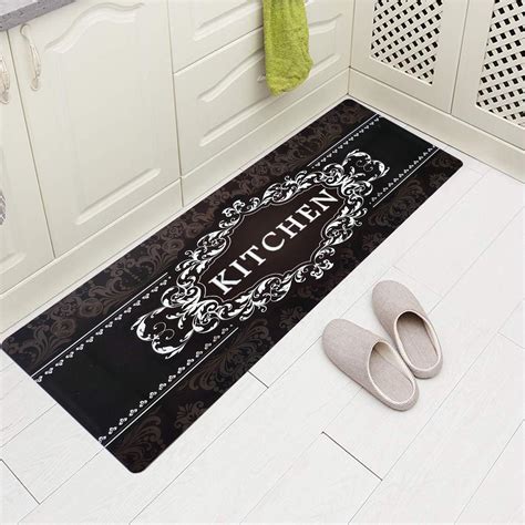 USTIDE Vintage Kitchen Floor Runner Waterproof Rubber Backed Mat Non ...