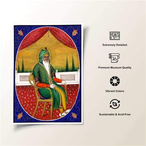 Buy Portrait. Ranjit Singh seated on terrace with inscription Indian ...