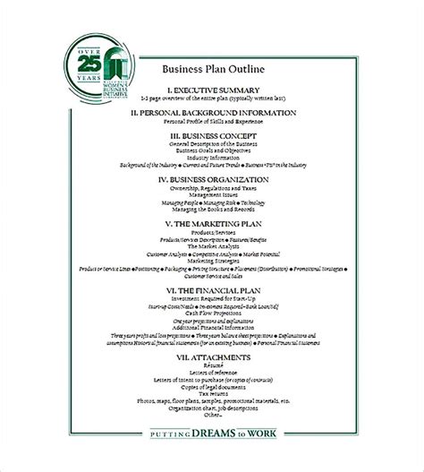 Business Plan Outline Template 的图像结果