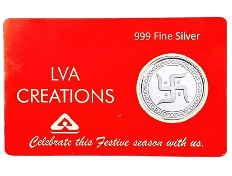 LVA CREATIONS 1 Gram Silver Coin 1g Silver Coin bar 999 bis hallmarked ...