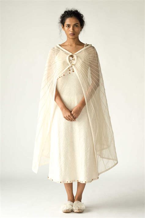 Off White Sheer Cape In Handloom Kota Doria – EkKatha
