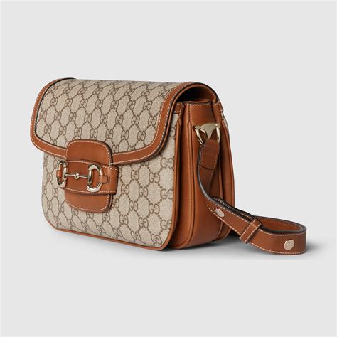 Sac à épaule Gucci Horsebit 1955 souple petit format en tissu beige et ...