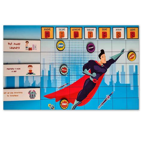 ILEARNNGROW Magnetic Reward Chart Super Man- a dynamic tool designed to ...
