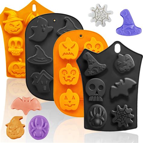 Amazon.com: Halloween Silicone Molds Set 19 Shapes Large Baking Molds ...
