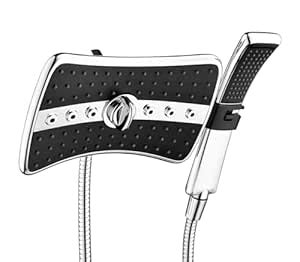 Raggle Showers Dual Shower Head Combo Set, Handheld Showerhead Rainfall ...