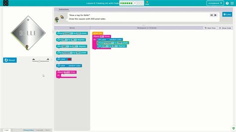 Code.org Lesson 26 Level 8 的图像结果