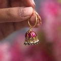 Buy Silver graceful Kundan Bali with stone and pearls Online ...
