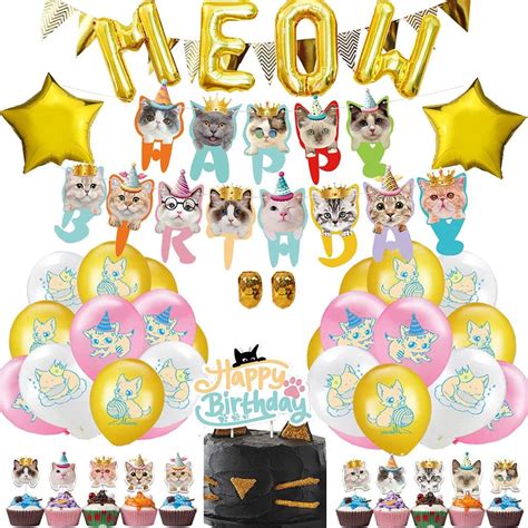 Let Party Meow Cat Party Decorations for Kids Cat | Ubuy India