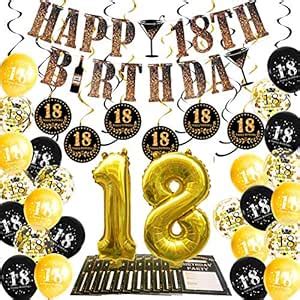 YAAAS 18th Birthday Decorations Party Supplies Gold Inflatable Mylar ...