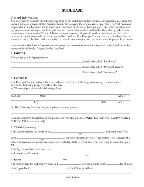 40+ Professional Sublease Agreement Templates & Forms ᐅ TemplateLab